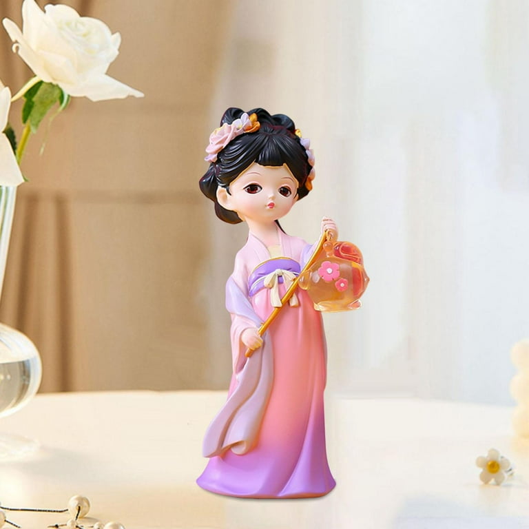 Chinese Traditional Chinese Girl Dolls Bedside Table Centerpiece Resin Figurines Lantern