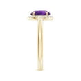 thumbnail image 3 of ANGARA Natural 1.7 Ct. Amethyst with Diamond Halo Ring in 14K Yellow Gold for Women (Ring Size: 10.5), 3 of 9