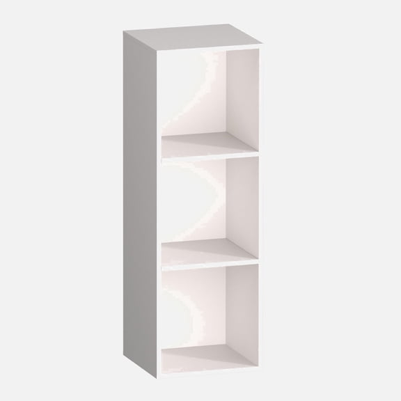 VAFHYLLIS White 3 Cube Storage Organizer, 3 Tier Cube Low Bookcase Freestanding Storage Display Organizer for Home Office, Three-Cubes Open Shelf Short Bookshelf