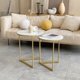 thumbnail image 2 of Wisfor Round Marble Side Table: 2 Tier Small Sintered Stone Tabletop Bedside Table with Black Metal Frame Modern Sofa End Table for Home Corner Living Room Bedroom, 2 of 7