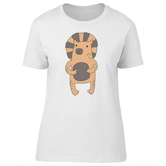 Funny Cartoon Lion T-Shirt Women -Image by Shutterstock, Female Large