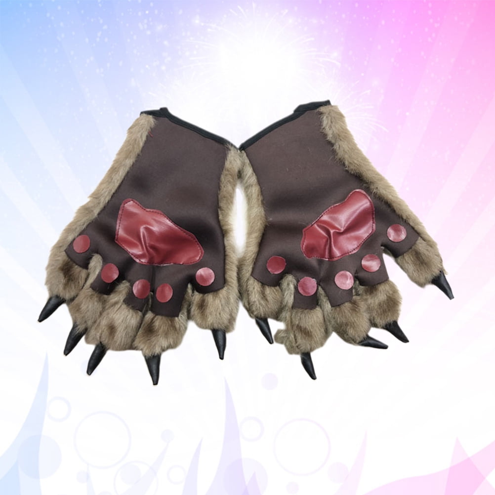 NUOLUX 1 Pair Werewolf Wolf Gloves Animal Paw Gloves Wolf Costume