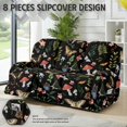 thumbnail image 3 of ZIATUBLES 8 Pieces Recliner Covers for 3 Cushion Reclining Sofa, Soft Stretch Recliner Couch Covers with Elastic Bottom Secure Fit Furniture Protector for Pets, Butterfly Mushroom Wildflower, 3 of 9