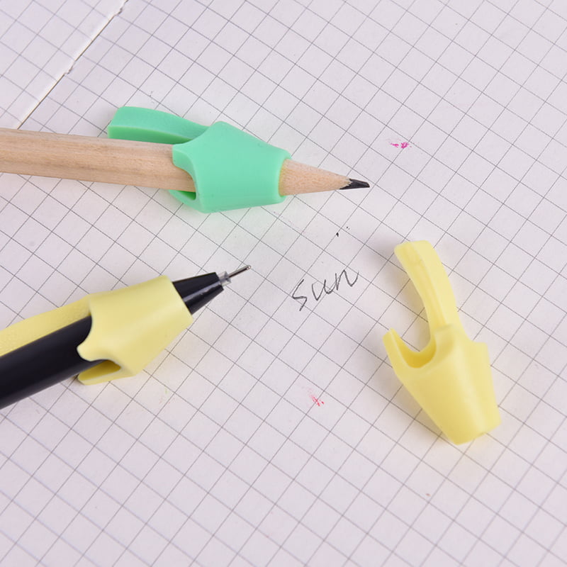 2Pcs Silicone Kids Students Pencil Writing Drawing Protect Finger ZI 