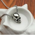 thumbnail image 2 of QQTDFG Punk 925 Silver Skull Necklace Punk Women Men Vintage Party Band Jewelry Gift-#3, 2 of 7