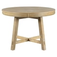 thumbnail image 2 of Farmhouse Wooden Round Dining Table , Extendable Kitchen Table with 16" Leaf,Natural Wood Wash, 2 of 7