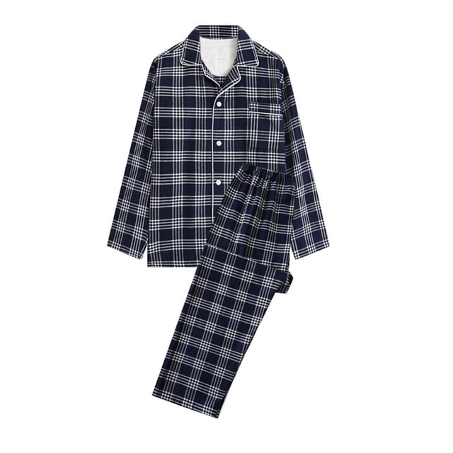 Gibobby Conjunto de pijamas informales para mujer, ropa para el , pijamas de pareja de otoño e invierno de algodón (Blue, M)