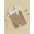 thumbnail image 3 of Bagilaanoe Newborn Baby Girl Boys Summer Jumpsuit Contrast Color Short Sleeve Bodysuit 3M 6M 12M 18M Infant Casual One Piece Romper, 3 of 8
