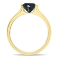 thumbnail image 3 of SZUL Women's 1 1/2 Carat Half Bezel Black Diamond Solitaire Ring in 10K Yellow Gold, 3 of 5