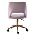 thumbnail image 4 of Impressions Vanity Maya Vanity Chair with 360 Degree Rotation, Modern Makeup Desk Chair (Pink Velvet), 4 of 8