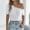 White, variant on QUNYINEY Crew Neck Women Shirts Jacquard Short Sleeve Casual Tops Cut Out Slim Crop Women Tops