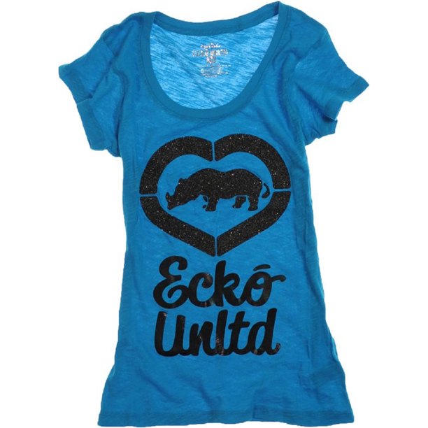 Camiseta gráfica Ecko Unltd Hrt Rhino Glittery Scpnk para mujer azul grande