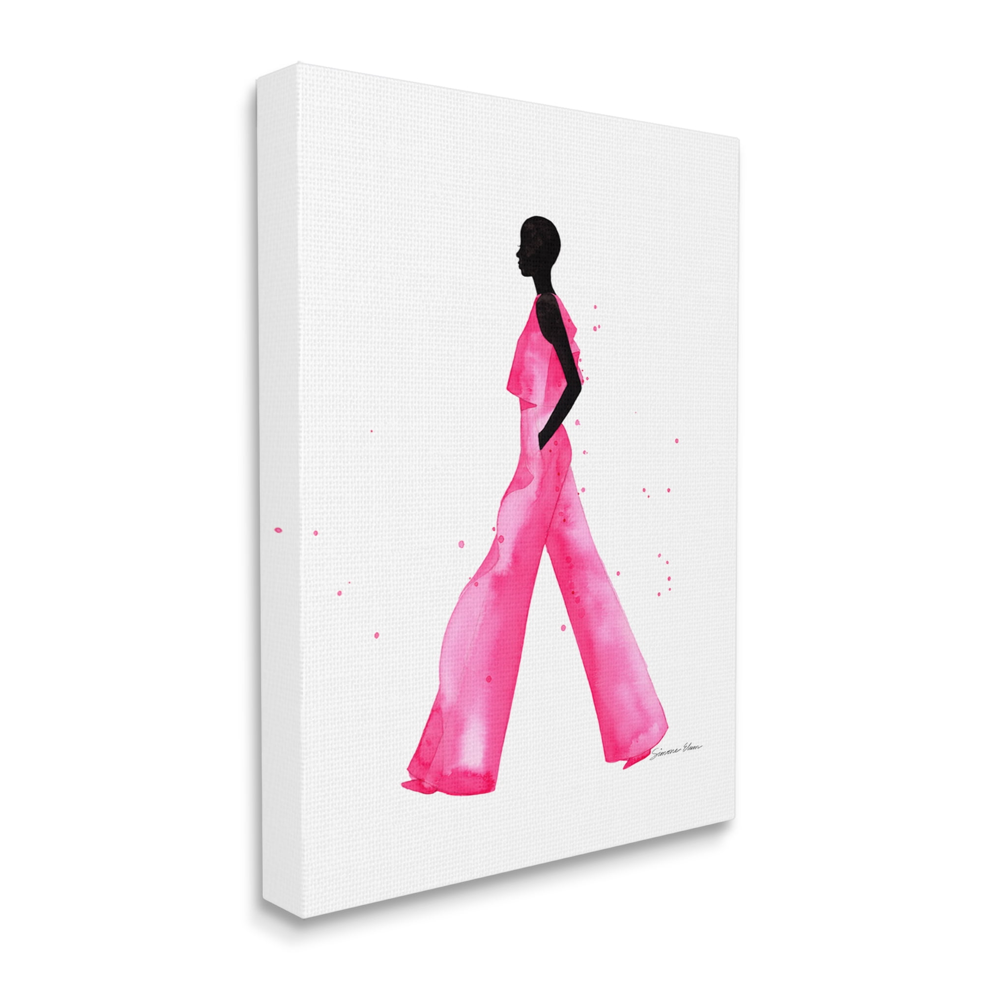 Stupell Industries Modern Trendy Girl Beauty & Fashion Painting Gallery Wrapped Canvas Print Wall Art, 24 x 30