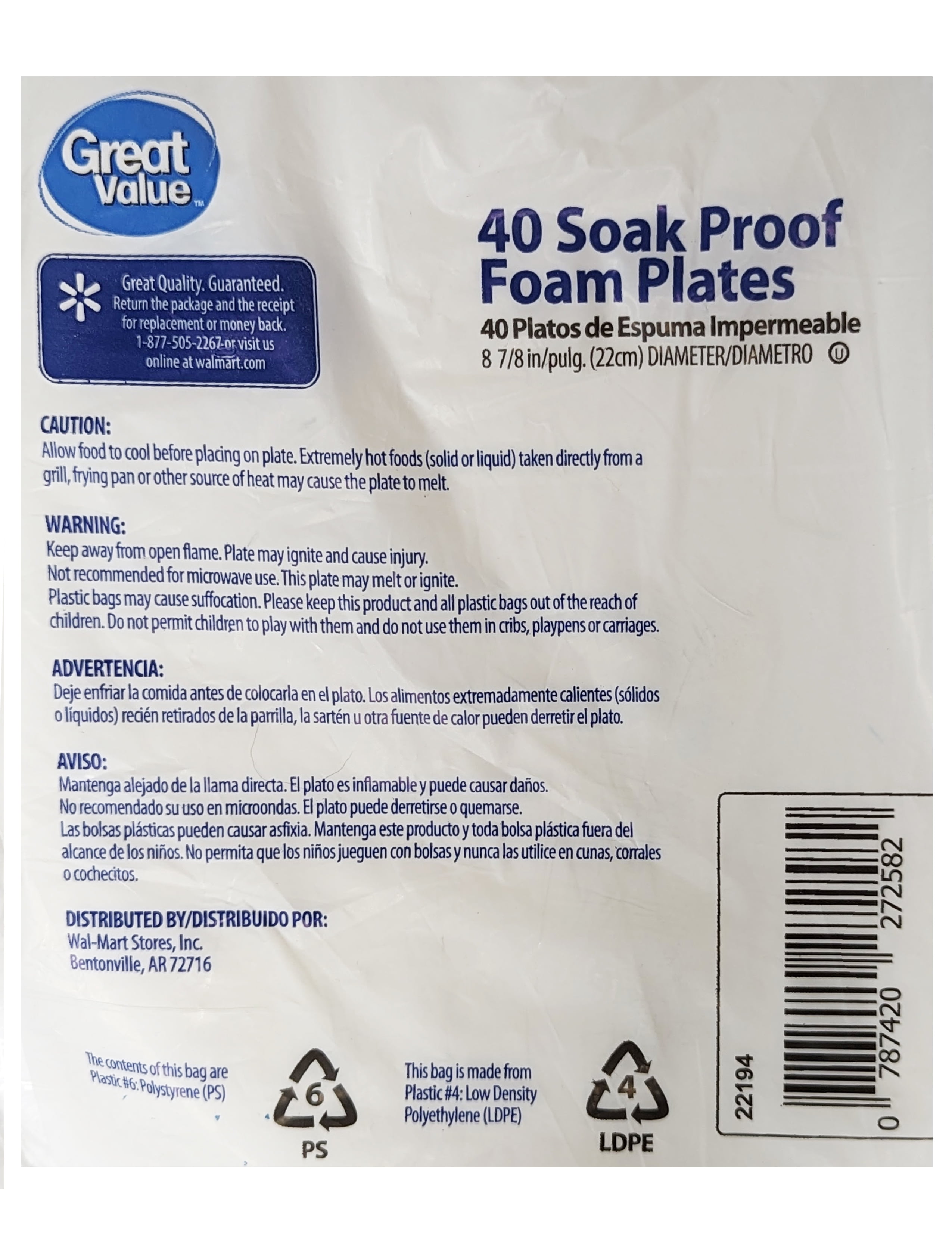 Valu Time Foam Soak Proof 8.875 Paper Plates 40 Ct Bag, Shop