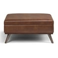 thumbnail image 3 of Pemberly Row Mid-Century 40" Faux Leather Storage Ottoman in Saddle Brown, 3 of 8