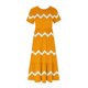 thumbnail image 4 of Puntoco Vestido Midi De Moda Para Mujer Vestido Con Cuello Redondo Y Manga Corta Con Dos Bolsillos En Capas Y Estampado De Rayas Onduladas Amarillo L,Regalos Para Mujer Joven, 4 of 6