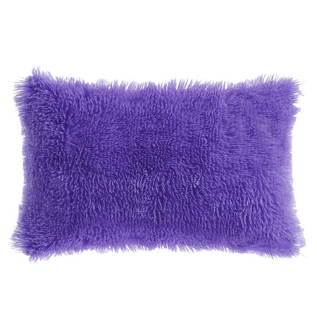 Unique Bargains Throw Pillow Case Faux Fur Fuzzy Cushion Cover