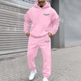 thumbnail image 2 of Zylarhe Men's And Women's Autumn And Winter Fashion Casual Letter Printed Sports Long Sleeved Hoodie Set Tuxedos Suits, 2 of 4