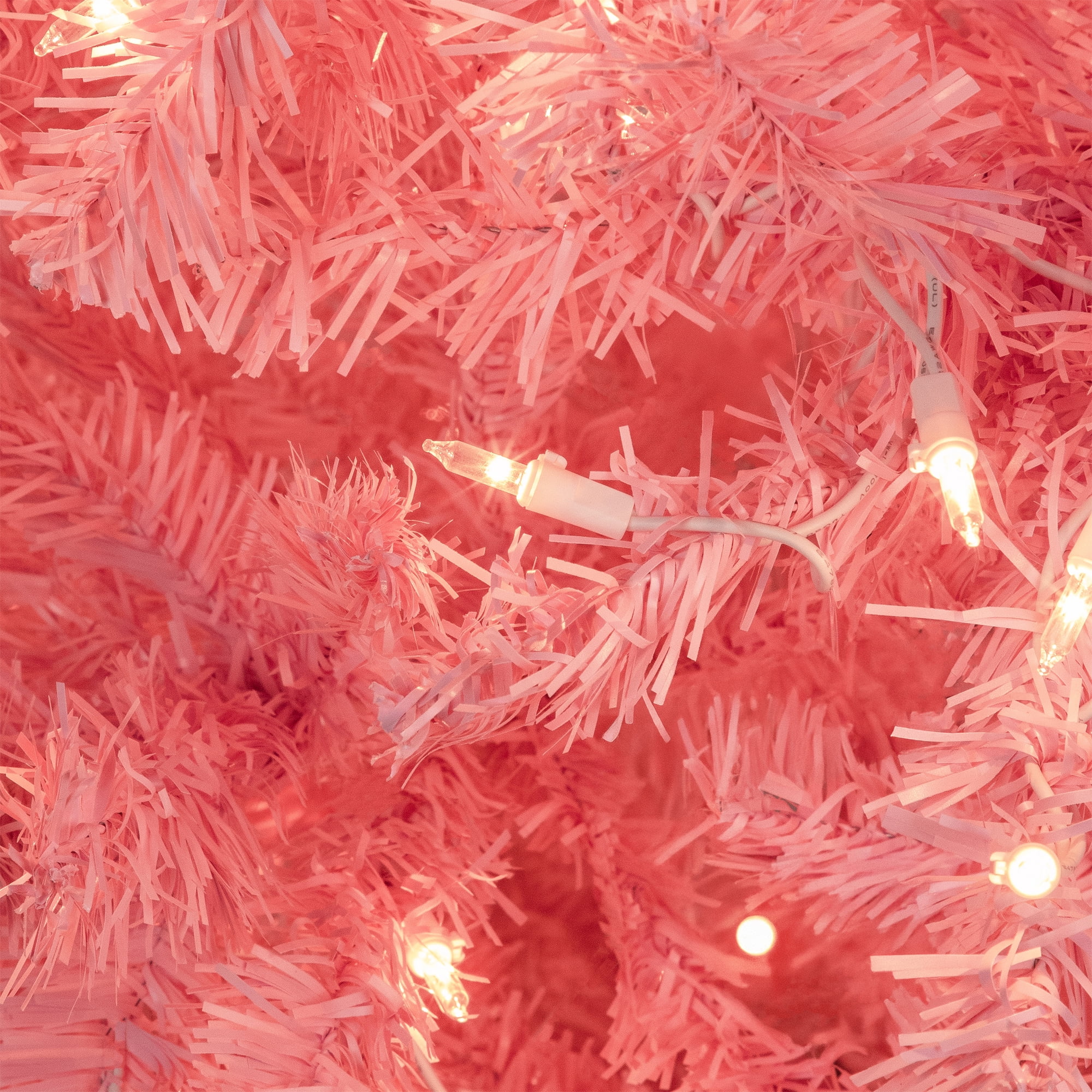 Pre-Lit Medium Pink Pine Artificial Christmas Tree - 6.5' - Clear Lights