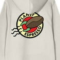 thumbnail image 4 of Futurama Planet Espresso Logo Long Sleeve Adult Sand Hooded Sweatshirt-Large, 4 of 5