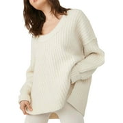 Free People Womens Blue Bell Cozy Oversized Pullover Sweater