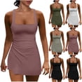 thumbnail image 4 of yoeyez Combinaisons et Salopettes pour Femmes, Combinaisons-Robe de Tennis pour Femmes avec Shorts Intégrés Salopettes d'Entraînement Athlétiques Robe-Short Tenues de Golf Vert, P, 4 of 7