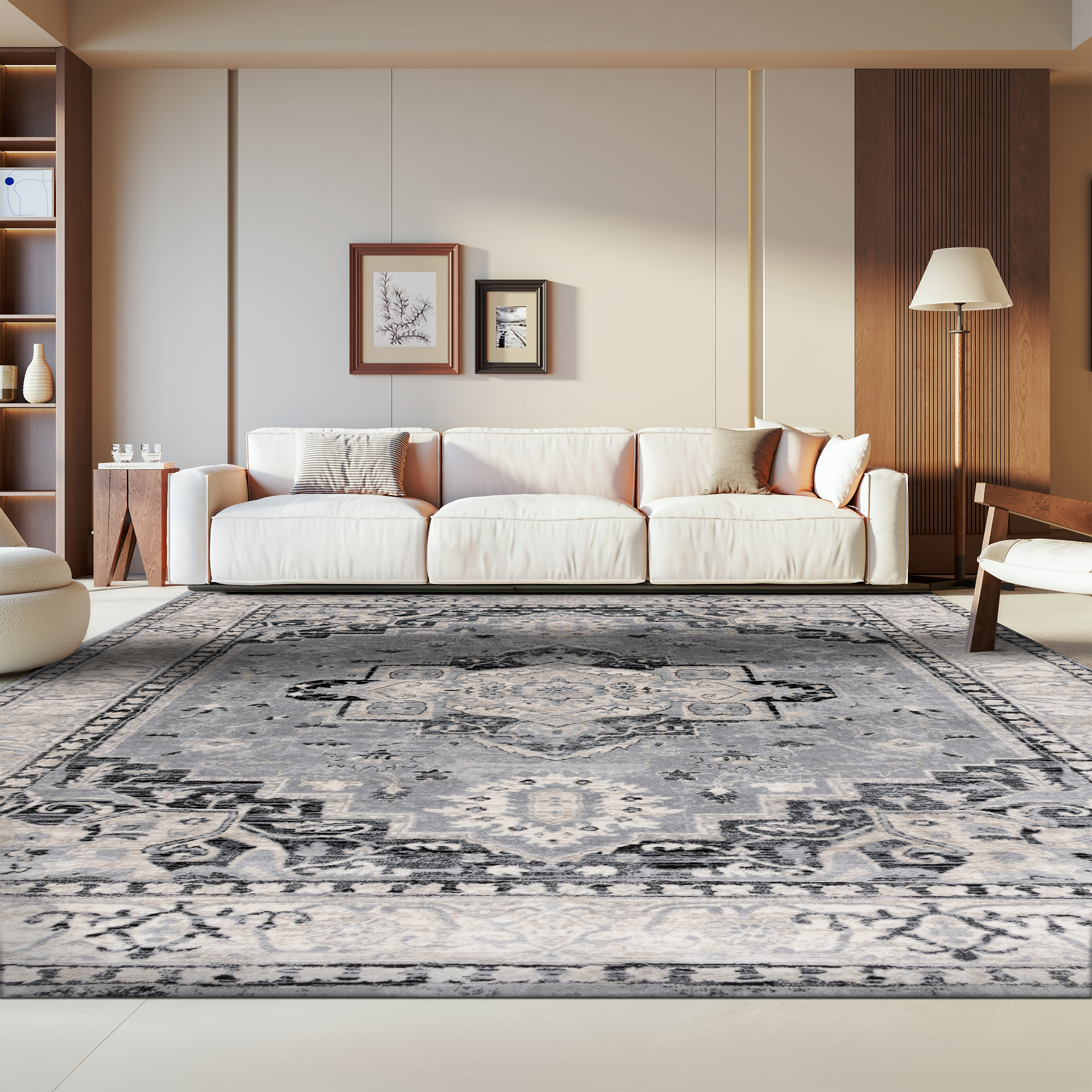 SAFAVIEH Brentwood Dimas Oriental Area Rug, Silver/Black, 8' x 10'