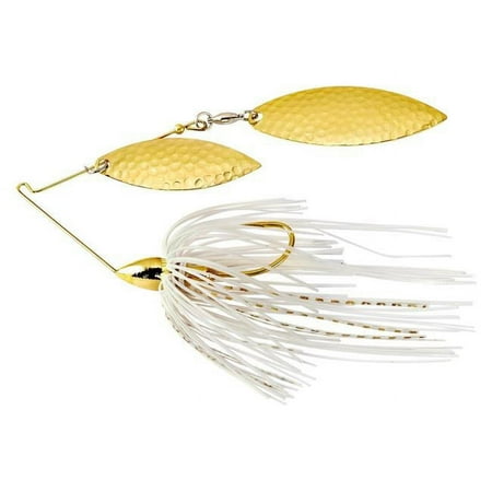 Gold Frame Double Willow Spinnerbait White & Gold