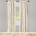 thumbnail image 4 of Ambesonne Geometric Window Curtains, Retro Striped Squares Art, Each 28" W x 95" L, Pale Taupe and Pastel Green, 4 of 4