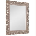 thumbnail image 2 of Benjara BM239288 Rectangular Filigree Carved Wooden Frame Mirror, Natural Brown, 2 of 5