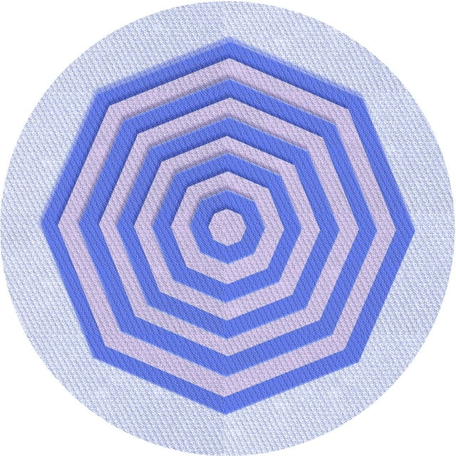 Ahgly Company Tapis Rond Lavable en Machine Intérieur Transitionnel Bleu Ciel, 8 Pieds Rond
