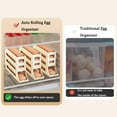 thumbnail image 3 of 4 Tiers Egg Holder for Fridge - Auto Rolling Fridge Egg Organizer, Space-Saving Egg Dispenser Tray, 30 Eggs Fridge Egg Rack Large Capacity Egg Dispenser for Refrigerator Kichen (White), 3 of 5