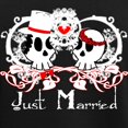 thumbnail image 3 of CafePress - Just Married Skulls Women's Dark Pajamas - Women's Short Sleeve Print T-Shirt and Pants Dark Cotton Pajama Set, 3 of 7