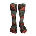thumbnail image 5 of Honeii Colorful Reptile And Leaves Print Calf Socks Sports Socks Seamless Toe, Trouser Socks,Knee High Long Socks for Women and Men-One Size, 5 of 8