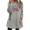 thumbnail image 2 of Pincandy 2025 Winter Womens Fleece Pullover Sweater Sherpa Warm Sweatshirts Long Sleeve comfort hoodie for anxiety Crewneck Tunic Tees Thermal Top, 2 of 4
