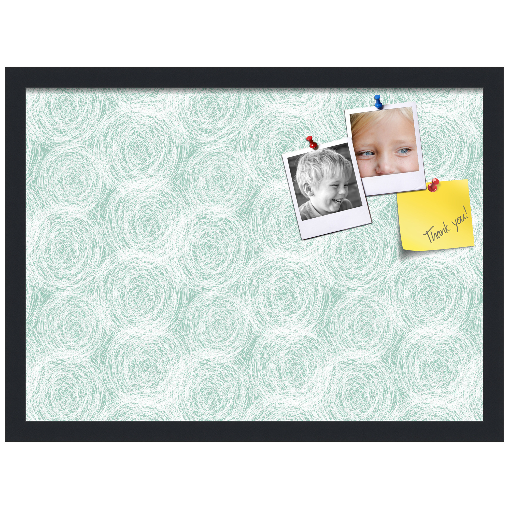 PinPix ArtToFrames 20x14 Custom Cork Bulletin Board    Poster Board Has a Fabric Style Canvas Finish, Framed in Satin Black (PinPix-1926)