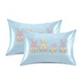 thumbnail image 2 of Haosy Satin Pillowcase for Hair and Skin Standard Cooling Silk Pillow Case with Envelope Closure Happy Easter Gnome Egg 20"x30", 2 of 9