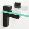 thumbnail image 3 of 4 soportes para estante de vidrio de 3 a 32 mm de grosor, soporte para estante ajustable y adaptable para baño, montaje en pared con tornillos, acabado en negro mate de aleación de zinc, 3 of 5