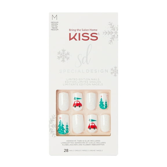 KISS Special Design Holiday Limited Edition Fake Nails, ‘Holiday Shopping’, 28 Count