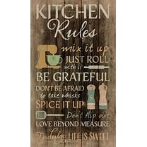 Kitchen Rules Distressed 24 x 14 Wood Pallet Wall Art Sign Plaque