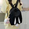 thumbnail image 4 of GobdXE Back To School Unisex Student Solid Nylon 3D Bunny Ear Mini Backpack Fluffy Plush Tail Lightweight Casual Daypack Size:One Size, 4 of 4