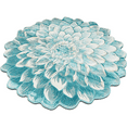 thumbnail image 3 of Flowers 5 Ft Round Throw Accent Area Rugs Floral Rose Flower Shaped Rug Modern for Girls Bedroom Floor Living Room Carpet 303 Blue, 3 of 10