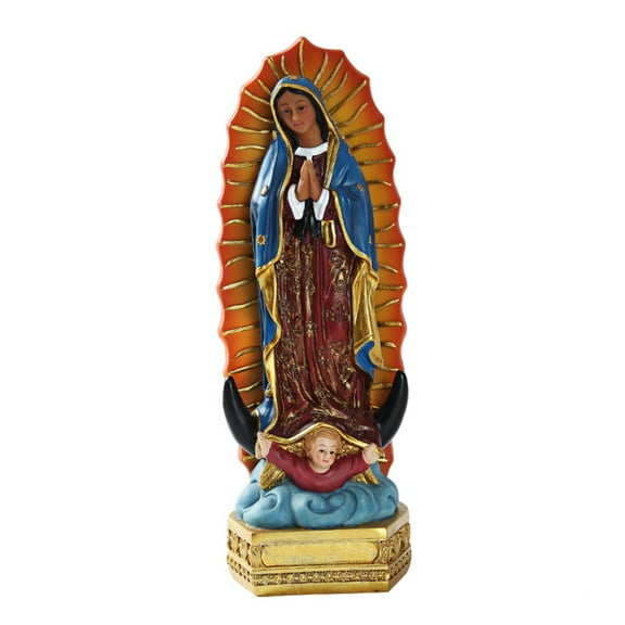 Resin Lady of Guadalupe Mary Statue for Home and Office Decor - Meaningful Nativity Display for Festivals and Faith