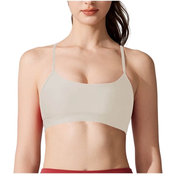 Iyufng Women's Solid Yoga Bras Quick Drying Fitness Bra Thin Strap Everyday Underwear