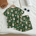 thumbnail image 6 of Girls' Clothing Sets Summer Outfits Size 7-8 Cute Funny Cartoon Animal Print Two Piece Outfits Lounge Set Casual Short Sleeve Tee Top and High Waist Shorts Clothing Sets Dark Green 2-3 Years, 6 of 8
