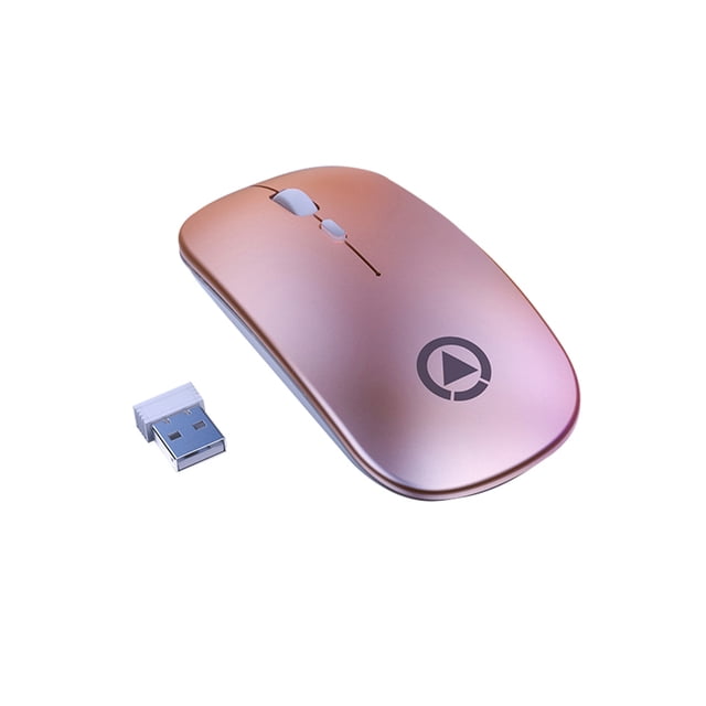 1 Set Ergonomic ABS Practical Computer Mouse Sensitive Smart Stay Desk Mouse for Desktop-Rose Gold Battery Operated