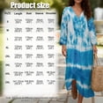 thumbnail image 6 of DISNIMO Tie Dye Printed Maxi Dresses for Women Casual Loose Dress Lightweight V Neck Dress 3/4 Sleeve Shift Dresses Fashion Fall Outfits, 4XL, 6 of 6