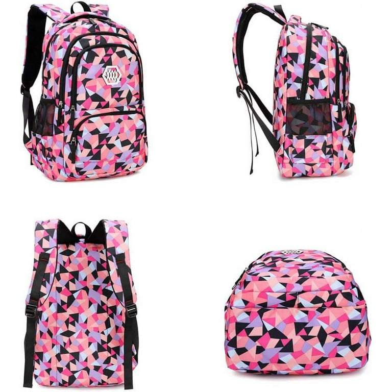 Kids School Bag with Lunch Bag and Pencil Case Elementary School Backpacks  for Teen Girls 3 in 1 Boys Backpack Sets, Rose