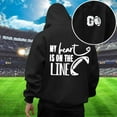 thumbnail image 2 of Mens Hoodies Football Game Day Loose Casual Pullover Long Sleeve Hooded Sweatshirt with Print Design Comfortable Warm Fall Winter Daily Wear Sweatshirts for Men Black L, 2 of 5