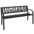thumbnail image 1 of Outsunny 49" Garden Bench with Slatted Seat for Backyard, Lawn, Black, 1 of 10